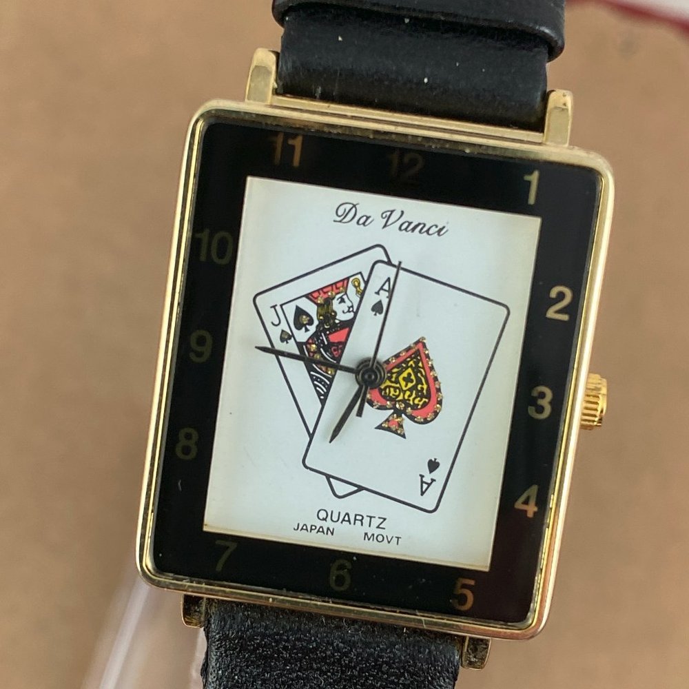Vintage Gamblers Black Jack in Spades Watch  Da Vanci Watch NOS